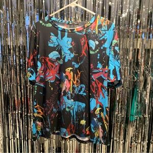 Shein Graffiti Splatter Print T-Shirt Size 2X